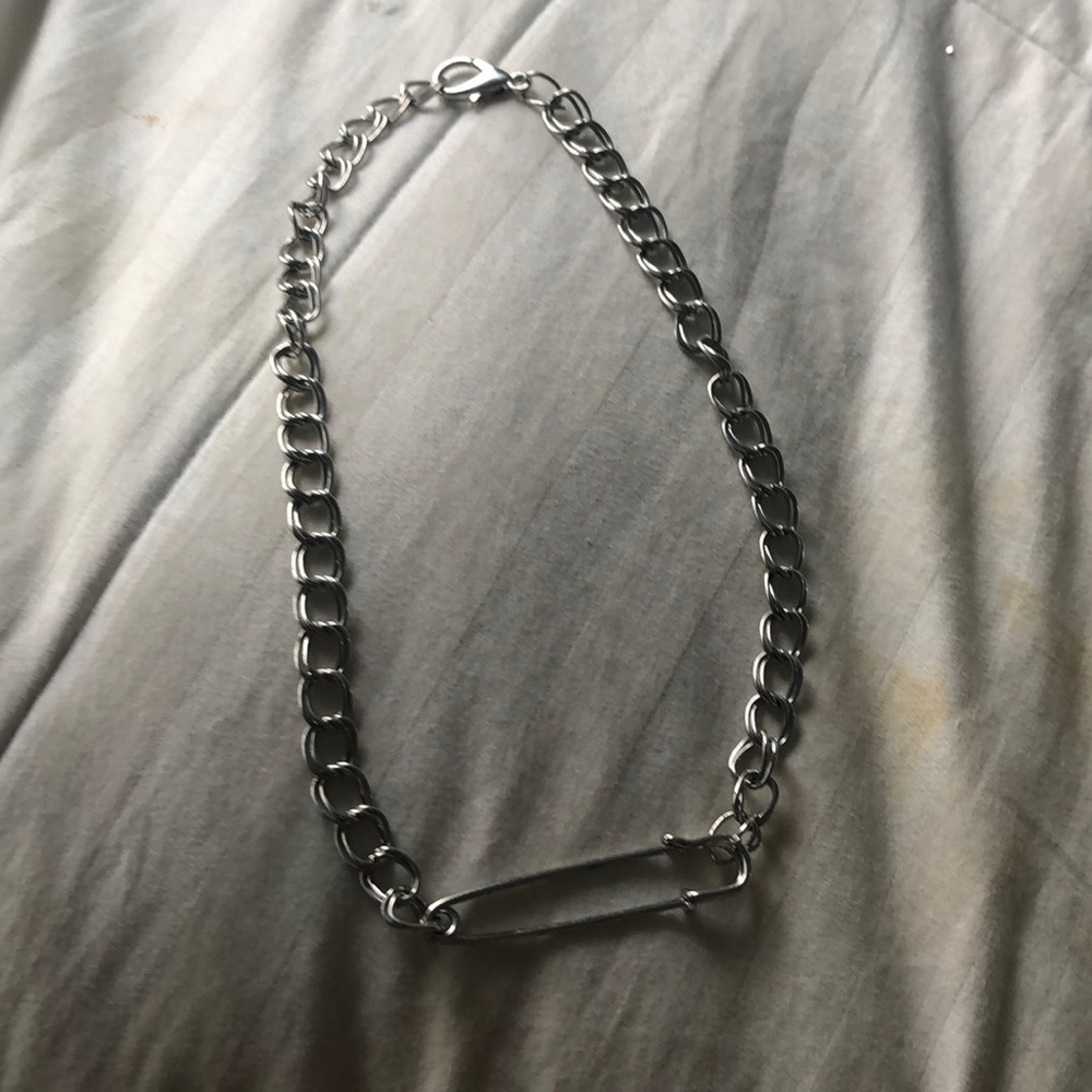 handmade safety pin necklace